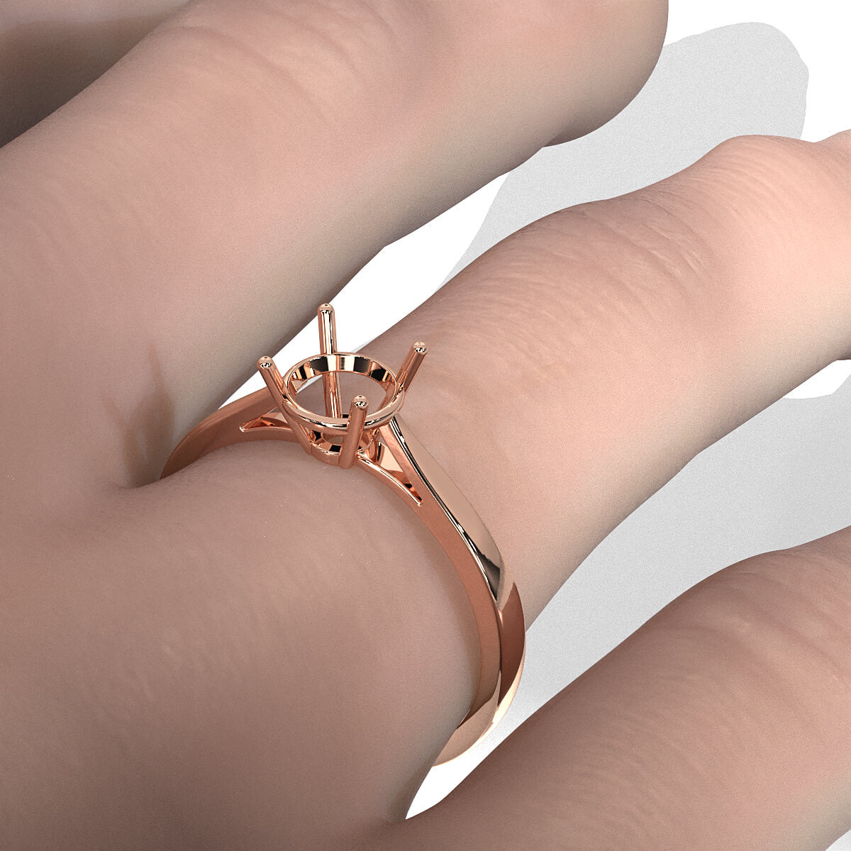 4g Four Prong Setting Solitaire Semi Mount Engagement Ring